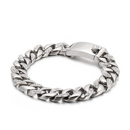 Hip Hop Hip Hop Stijl Sieraden 18K Gouden Heren Titanium Armband Met Diamanten