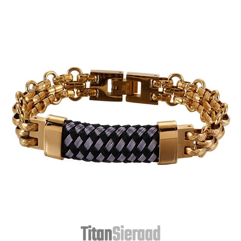 Populaire Vintage Titanium Herenarmbanden Gebogen Armband