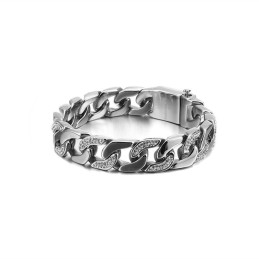 Titanium Herenarmband Met Diamanten En Overdreven Hiphop