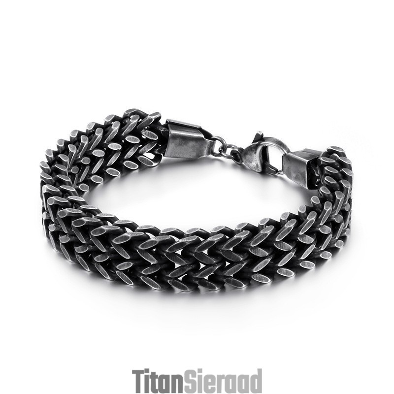 Dubbellaagse V-Vormige Overlord Chain Titanium Armband Voor Heren Dubbellaagse V-Vormige Overlord Chain Titanium Armband Voor Heren
