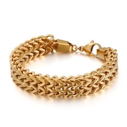 Dubbele V-Ketting Titanium Armband Voor Heren