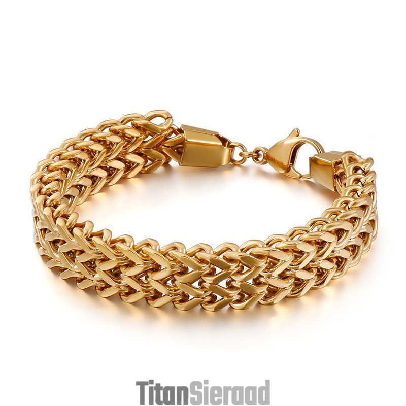 Dubbele V-Ketting Titanium Armband Voor Heren Dubbele V-Ketting Titanium Armband Voor Heren