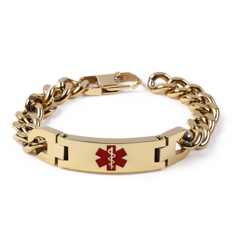 Edition Fashion Gebogen Merk Rood Medisch Logo Heren Armband Titanium Sieraden Edition Fashion Gebogen Merk Rood Medisch Logo Heren Armband Titanium Sieraden