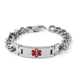 Versie Van Het Fashion Bend Merk Rood Medisch Logo Herenarmband Titanium Sieraden