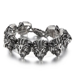 Alternatieve Titanium Armband Met Wilde Dieren Leeuwenkop