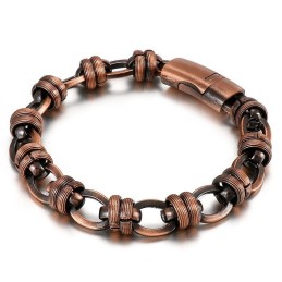 Vintage Bronzen Ovale Titanium Herenarmband