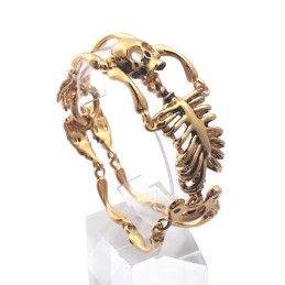 Vintage Overdreven Schedel En Botten Titanium Armband Voor Heren