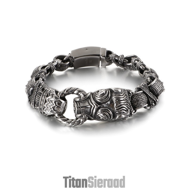 Modieuze, Stoere Titanium Herenarmband