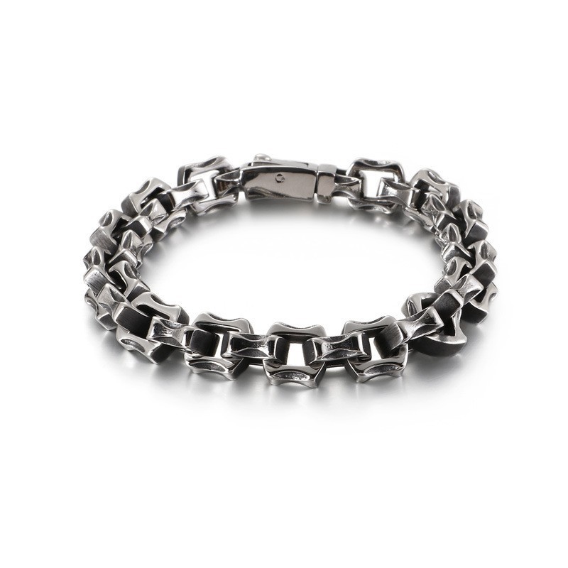 Onregelmatige Vierkante Titanium Armband Voor Heren