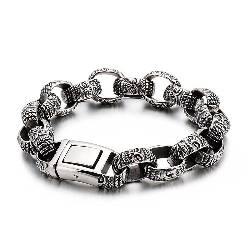 Vierkante Boeddhahoofd Titanium Armband Voor Heren Vierkante Boeddhahoofd Titanium Armband Voor Heren