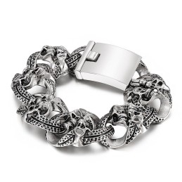 Populaire Coole Schedel Titanium Herenarmband