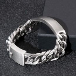 Chique Gothic Rock-Stijl Zandkleurige Gebogen Merk Heren Titanium Armband