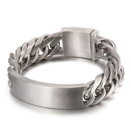 Chique Gothic Rock-Stijl Zandkleurige Gebogen Merk Heren Titanium Armband