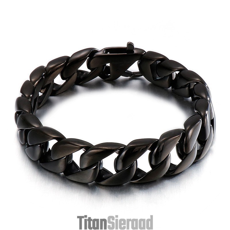 Vacuüm Geplateerde Zwarte Glanzende Armband Vacuüm Geplateerde Zwarte Glanzende Armband
