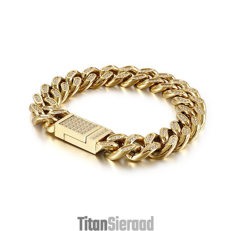 Titanium Heren Hiphop Armbanden Met Diamanten Titanium Heren Hiphop Armbanden Met Diamanten