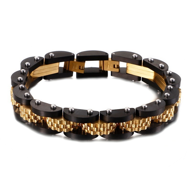 Titanium Fietsketting Herenarmband Met Band