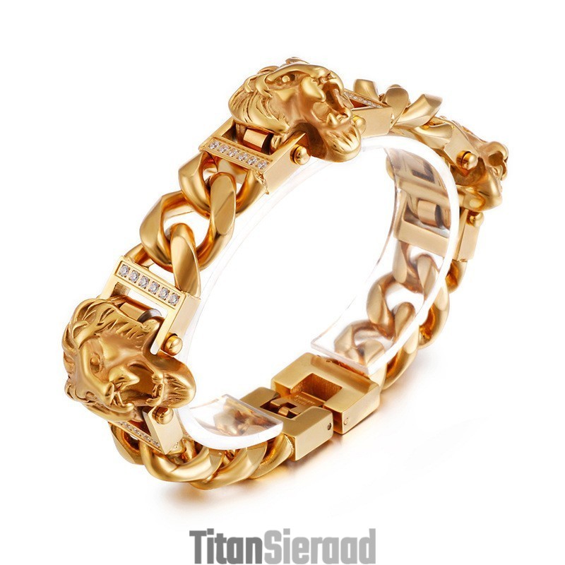 Leeuwenkop Armband Armband Armband Hiphop Streetdance Mannelijke Titanium Sieraden