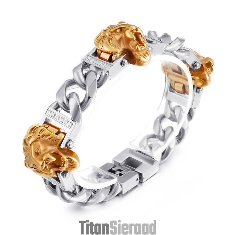 Leeuwenkop Armband Armband Armband Hiphop Streetdance Mannelijke Titanium Sieraden Leeuwenkop Armband Armband Armband Hiphop Streetdance Mannelijke Titanium Sieraden