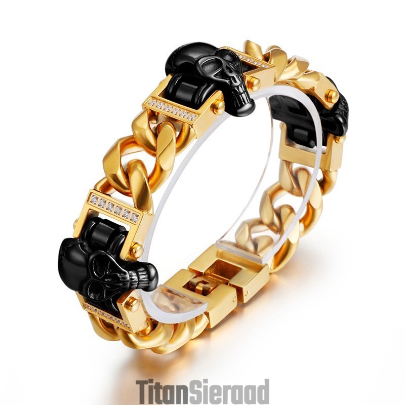 Schedelarmband Armband Armband Hiphop Streetdance Heren Titanium Sieraden Schedelarmband Armband Armband Hiphop Streetdance Heren Titanium Sieraden