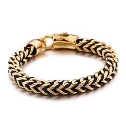 New Wave Retro Leren Gevlochten Touw Titanium Armband