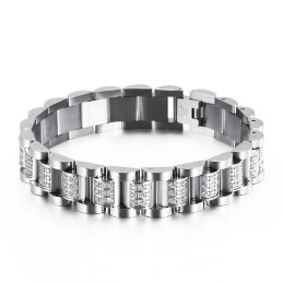 Titanium Armband Voor Heren Met Diamanten Set