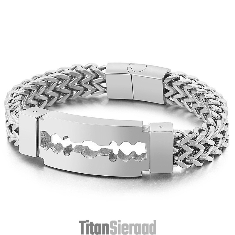 Blade Curved Brand Vacuum Plating Titanium Armband Voor Heren Blade Curved Brand Vacuum Plating Titanium Armband Voor Heren