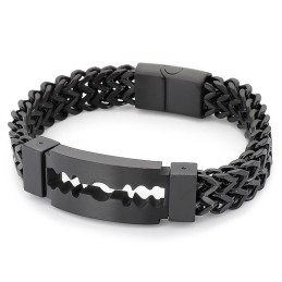 Blade Curved Brand Vacuum Plating Titanium Armband Voor Heren