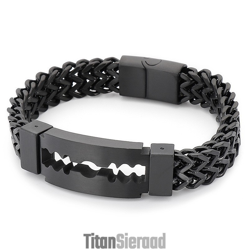 Blade Curved Brand Vacuum Plating Titanium Armband Voor Heren Blade Curved Brand Vacuum Plating Titanium Armband Voor Heren