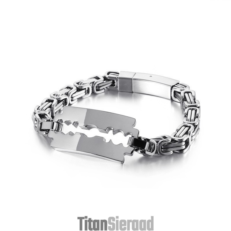 Titanium Emperor Chain Blade Gebogen Teken Getijden Sieraden