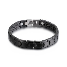 Magnetische Armband Met Zwarte Steen Voor Heren