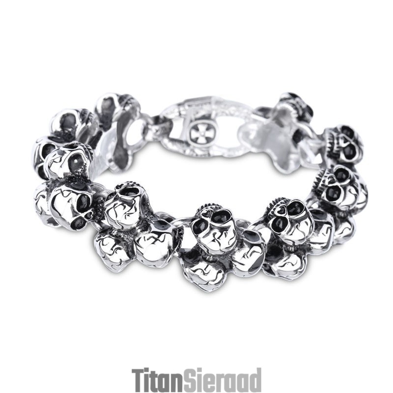 Titanium Schedel Heren Armband Sieraden