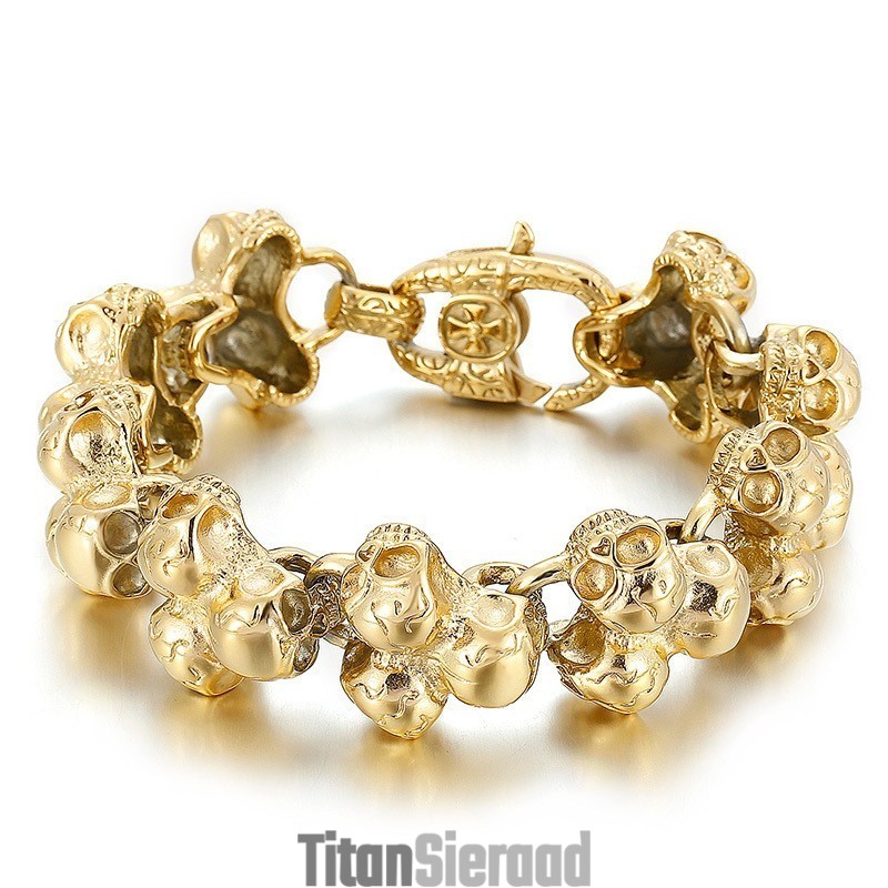 Titanium Schedel Heren Armband Sieraden