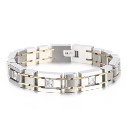 Mode Verjaardagscadeau Met Diamanten Titanium Armband Voor Mannen