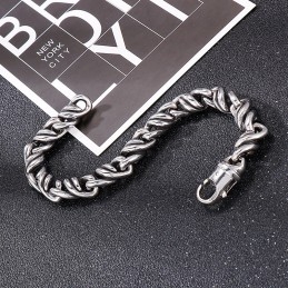 Fashion Twist Titanium Armband Voor Heren