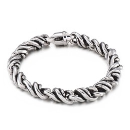 Fashion Twist Titanium Armband Voor Heren