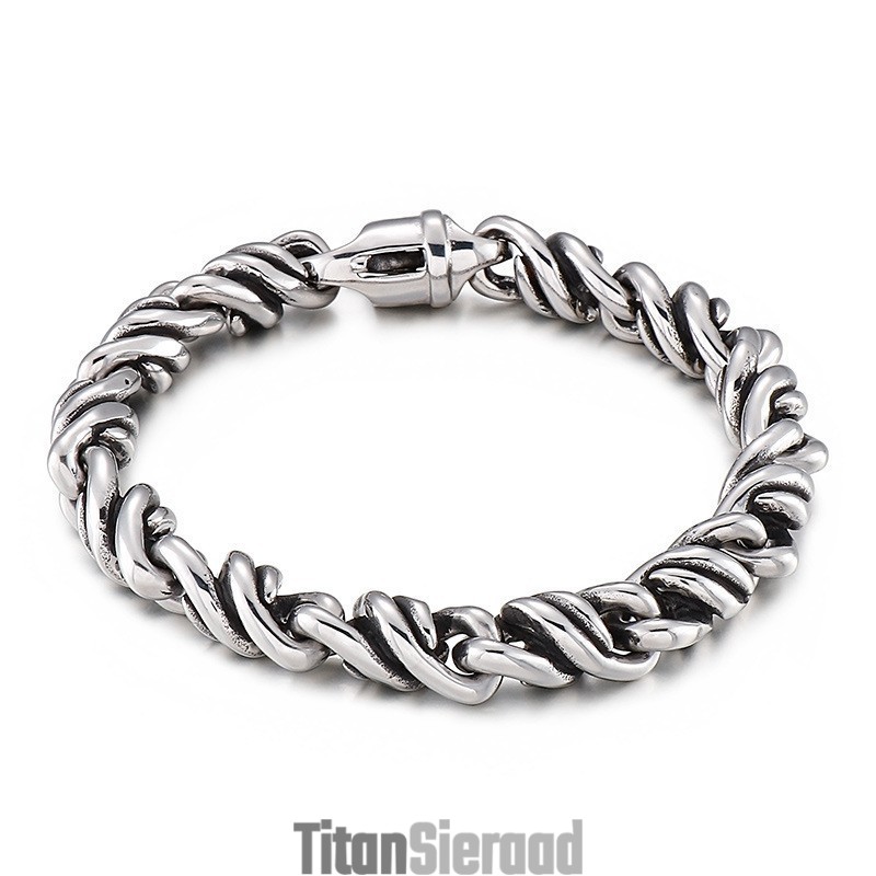 Fashion Twist Titanium Armband Voor Heren