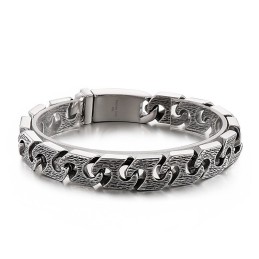 Vintage Geometrische Chique Titanium Armband Voor Heren