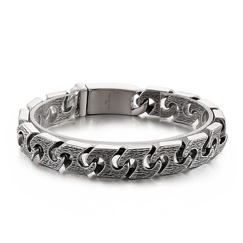 Vintage Geometrische Chique Titanium Armband Voor Heren Vintage Geometrische Chique Titanium Armband Voor Heren