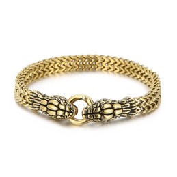 Coole Vintage Chique Stijl Dubbelzijdige Slang Titanium Armband Voor Heren