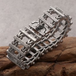 Chique Stijl Drakenkop Titanium Armband Voor Heren