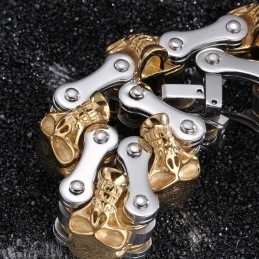 Overdreven Mode Schedel Plating Titanium Heren Fiets Armband