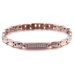 Mode Germanium Steen Met Diamanten Paar Titanium Armband