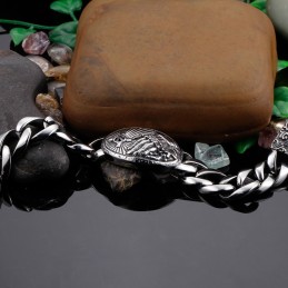 Mode Kruis Met Zirkonia Gebogen Titanium Armband Voor Heren