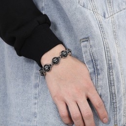 Coole Hiphop-Stijl Ronde Titanium Armband Met Tijgerkop Voor Heren