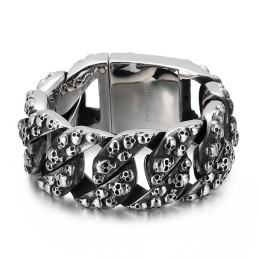 Overdreven Chique Schedel Titanium Armband Voor Heren