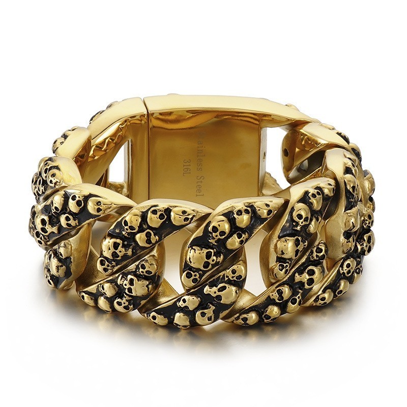 Overdreven Chique Schedel Titanium Armband Voor Heren