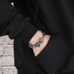 Coole Chique Zodiac Draak Titanium Armband Voor Heren