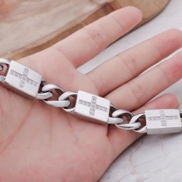 Mode Rock Hip-Hop Stijl Kruis Met Diamanten Titanium Armbanden