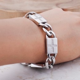 Mode Rock Hip-Hop Stijl Kruis Met Diamanten Titanium Armbanden
