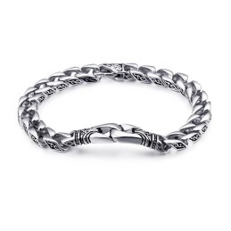 Mode Hand-Held Bloemen Titanium Armband Voor Heren